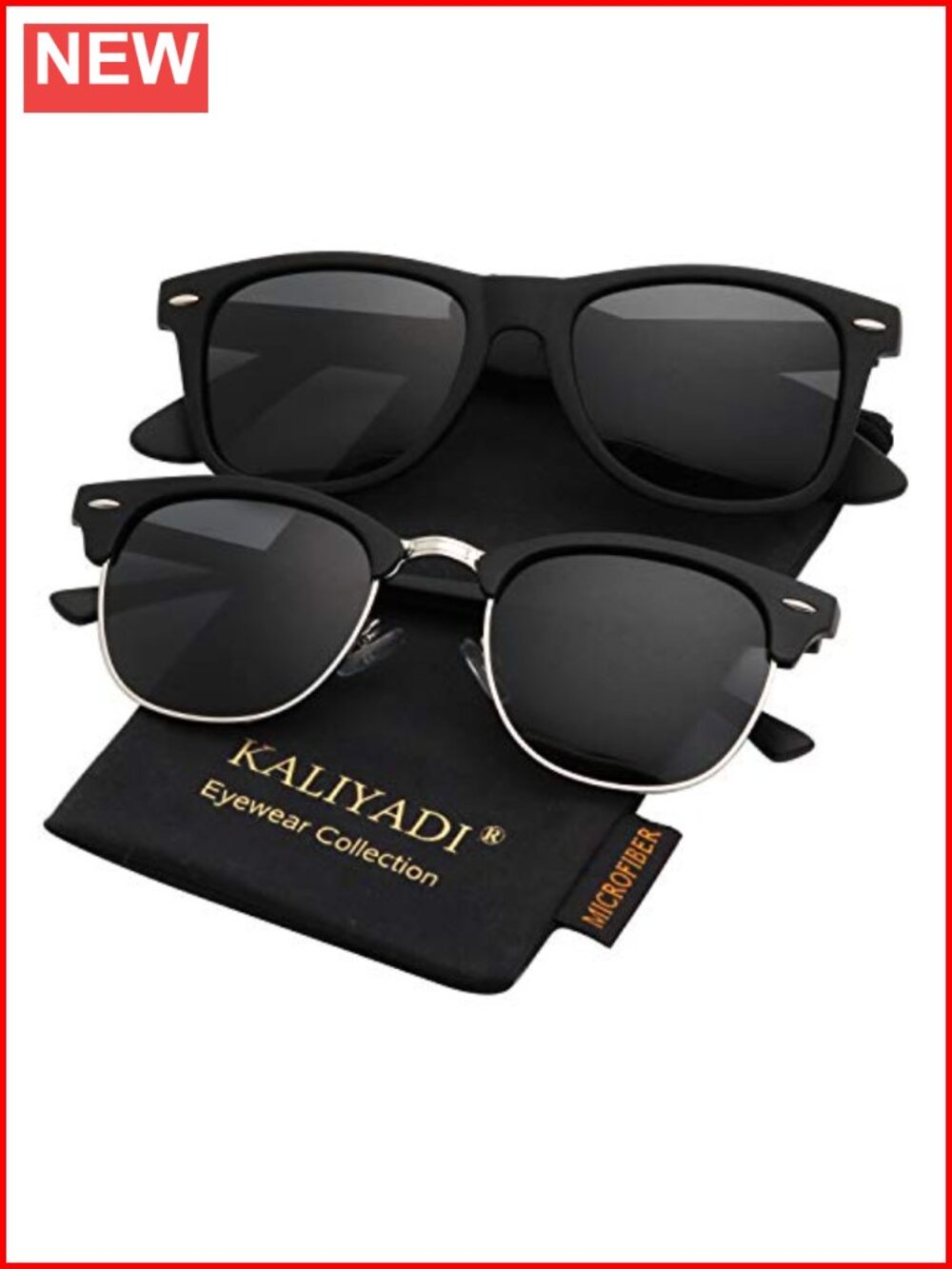 Polarized Semi-Rimless Sunglasses Rectangular Full Frame UV Blocking